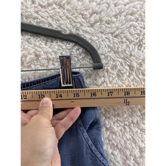 NIC+ZOE Pants Women's Size Medium Blue Wide Leg Pull On Pockets Lyocell Chambray - Picture 5 of 9